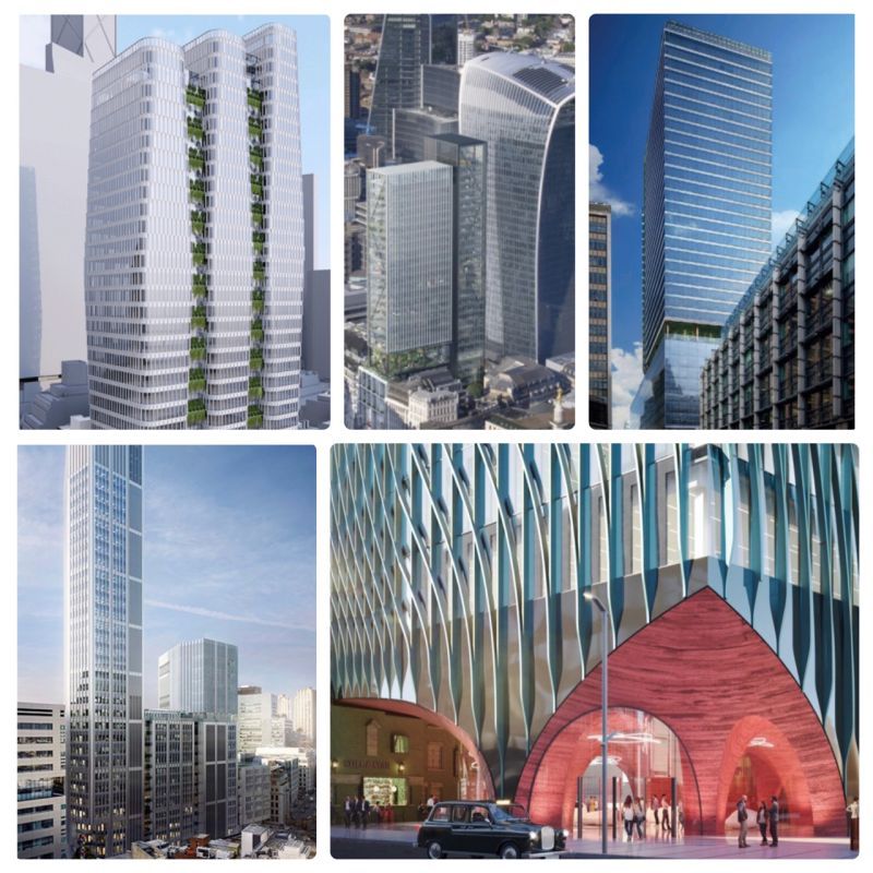 The FIVE skyscrapers coming to the City of London with planning permission approved in the past YEAR 💥